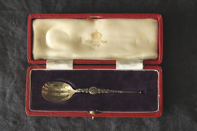 アンティークシルバースプーン　anointing spoon　アノインティングスプーン　コロネーション　イギリス