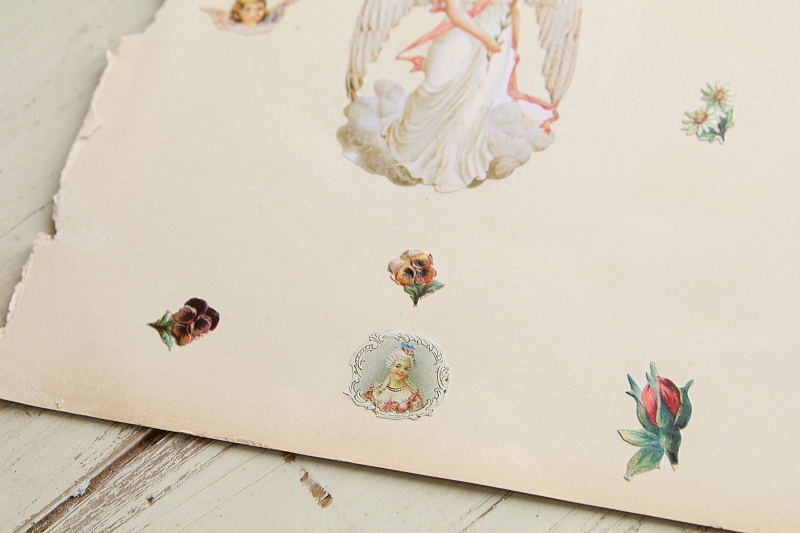 ヴィクトリアン　天使のデコパージュシート　ヨーロッパ アンティークストリュフ