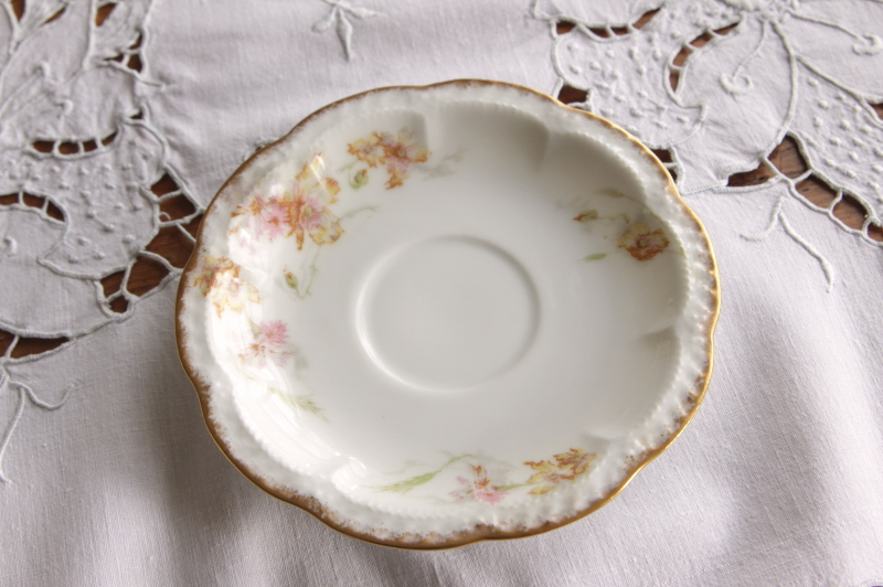 アンティークリモージュティーカップ　花　アビランド haviland limoges フランス