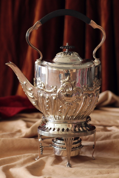 アンティークティーケトル　スタンド　WAlKER & HALL　イギリス　紅茶道具