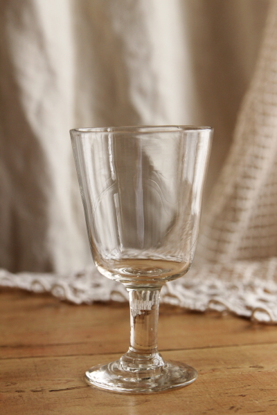 アンティークステムグラス　ワイングラス　吹きガラス　フランス