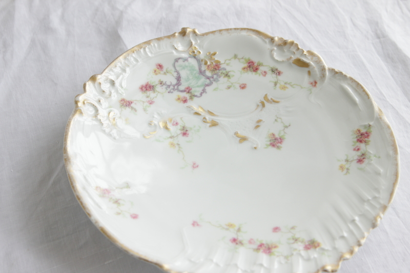 アンティークリモージュプレート　C.AHRENFELDT limoges フランス　小薔薇