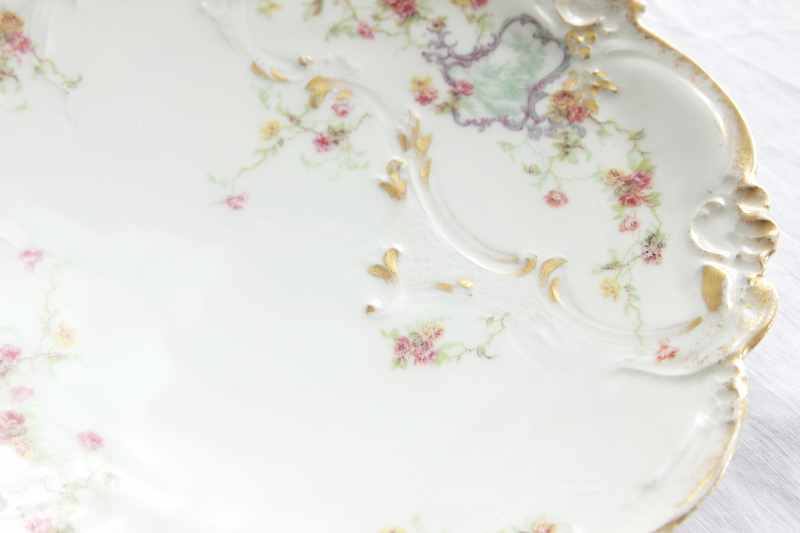 アンティークリモージュプレート　C.AHRENFELDT limoges フランス　小薔薇