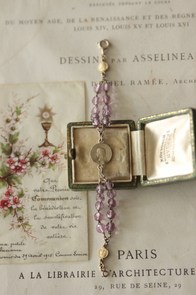 アンティークロザリオ ブレスレット メダイ 聖母マリア フランス 