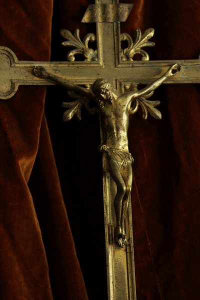 アンティーククロス　Processional Cross　行列の十字架　聖具　フランス