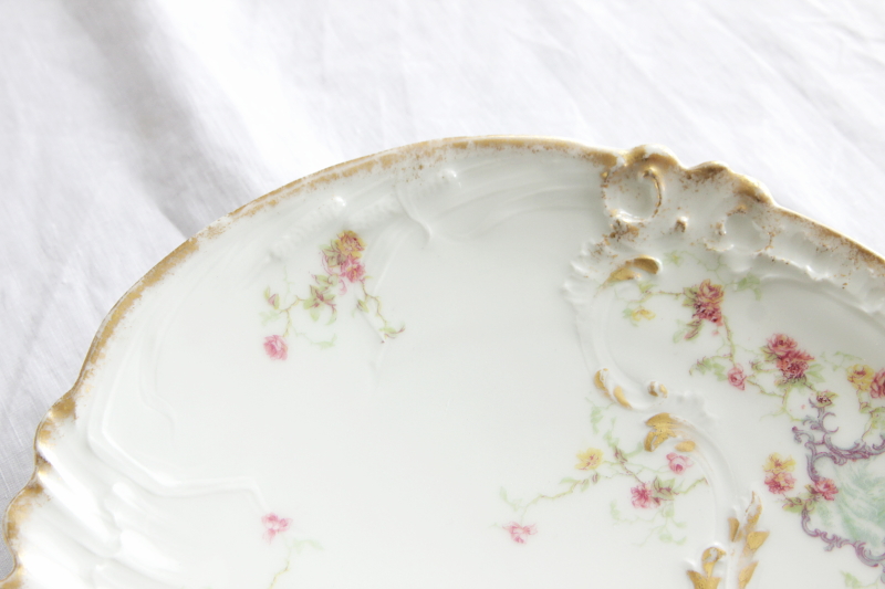 アンティークリモージュプレート　C.AHRENFELDT limoges フランス　小薔薇