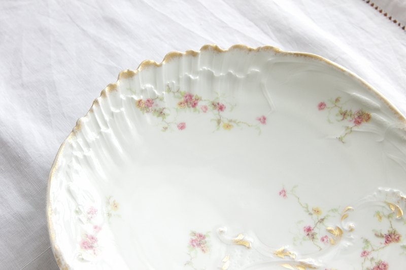 アンティークリモージュプレート　C.AHRENFELDT limoges フランス　小薔薇