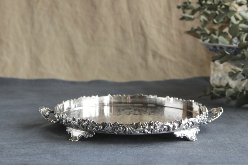 アンティークマッピンアンドウェッブ mappin and webb シルバーハンドルトレイ　イギリス
