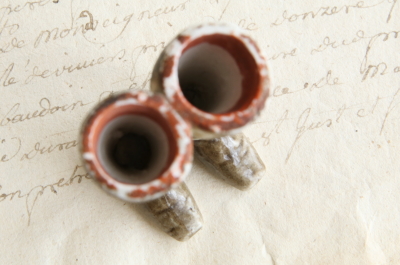 ポーセリンの小さなブーツ　ドイツ　 アンティークストリュフ