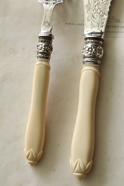 アイボリーハンドル　フィッシュカーバーズ　イギリス アンティークストリュフ