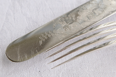 マザーオブパールハンドル　デザートナイフ&フォーク　ヴィクトリアン　イギリス アンティークストリュフ