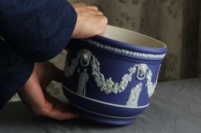 アンティークウエッジウッド ジャスパー プランターカバー イギリス