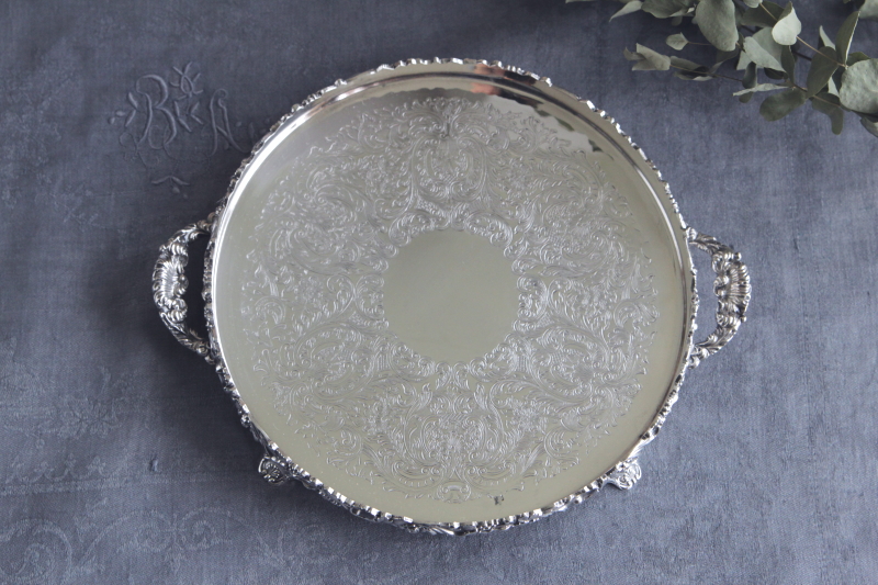 アンティークマッピンアンドウェッブ mappin and webb シルバーハンドルトレイ　イギリス
