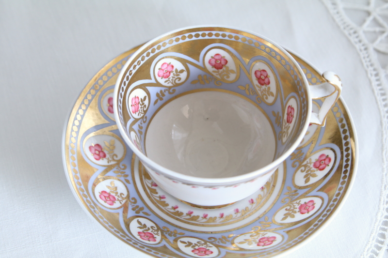 SPODE　金彩と花のティーカップ　コーヒーカップ　イギリス　アンティークストリュフ