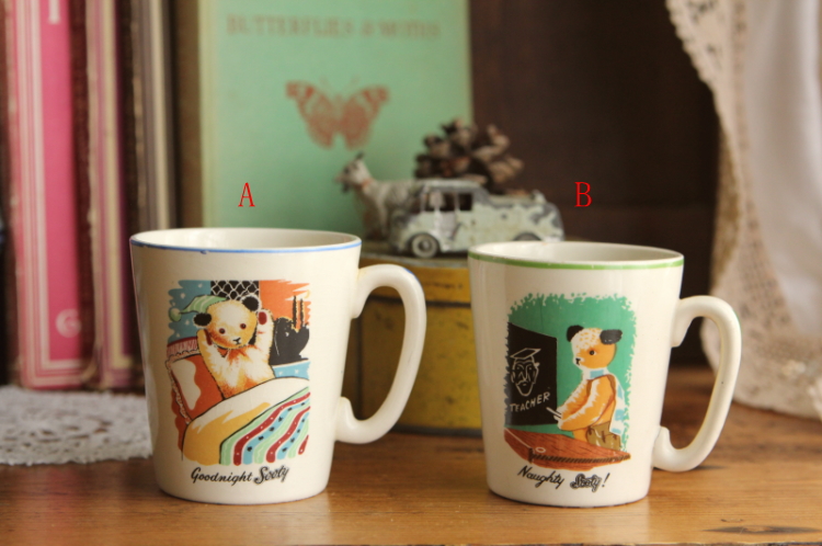 アンティークスーティーマグ sooty keele st.pottery イギリス