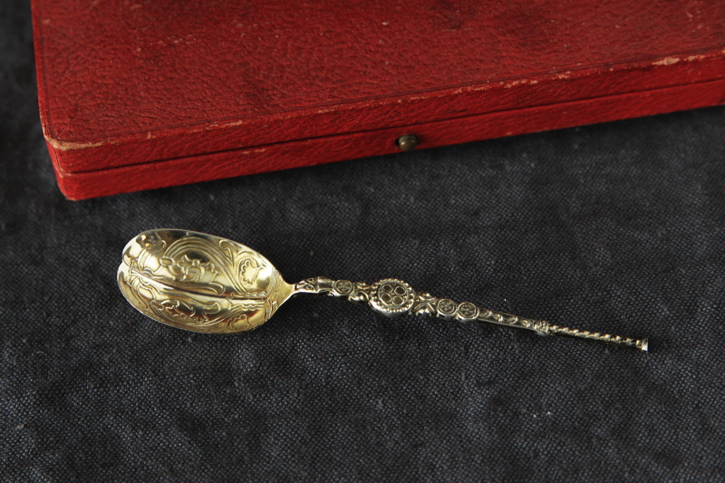 アンティークシルバースプーン anointing spoon アノインティングスプーン コロネーション イギリス