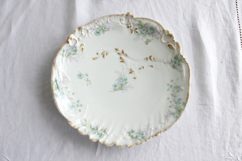 アンティークリモージュプレート　C.AHRENFELDT limoges フランス　小薔薇