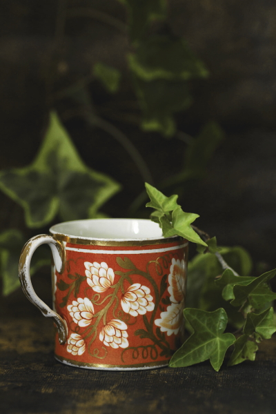 アンティークコーヒーカン コーヒーカップ ジョージアン イギリス 蔦 ivy