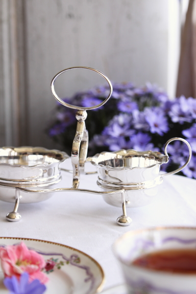 アンティークシルバーティーストレーナー 茶こし 受け皿 イギリス