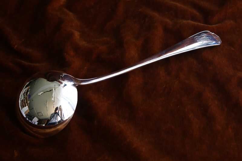 クリストフルのスープレードル　japonais フランス　christofle アンティークストリュフ