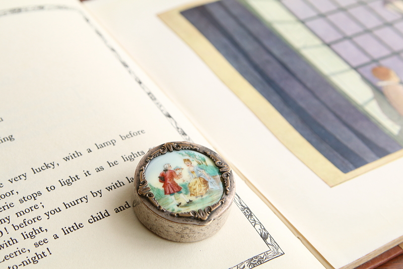 ロココのミニアチュール　パウダーケース　フランス　 アンティークストリュフ