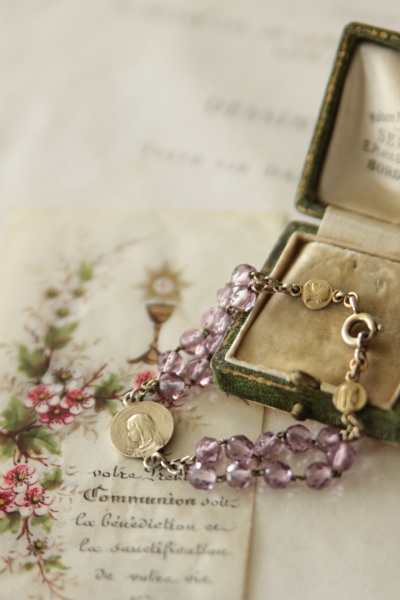 アンティークロザリオ ブレスレット メダイ 聖母マリア フランス 