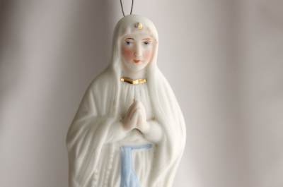 アンティーク聖水盤　ベニチエ　ルルドの聖母マリア　ドイツ