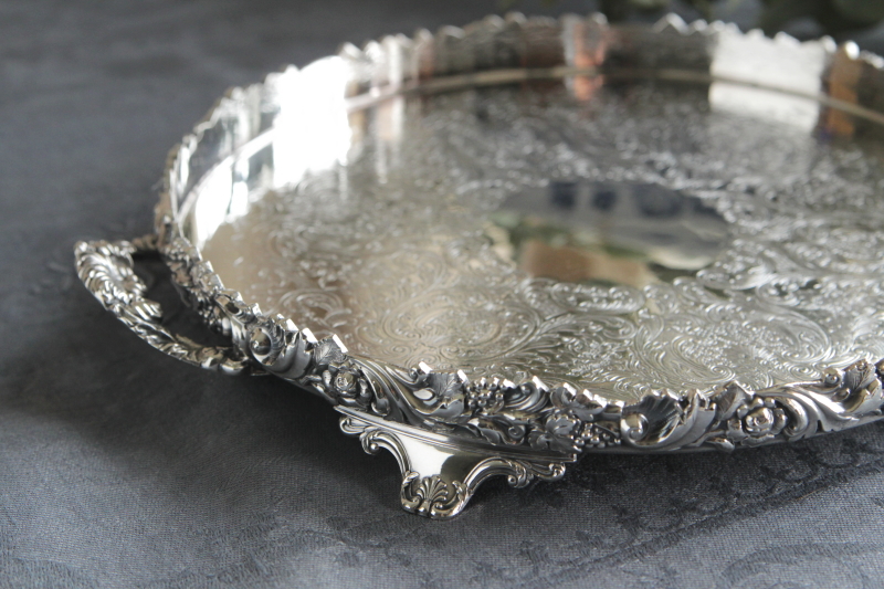 アンティークマッピンアンドウェッブ mappin and webb シルバーハンドルトレイ　イギリス