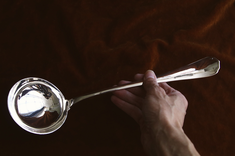 クリストフルのスープレードル　japonais フランス　christofle アンティークストリュフ