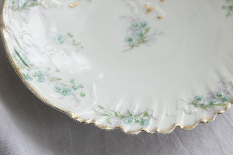 アンティークリモージュプレート　C.AHRENFELDT limoges フランス　小薔薇