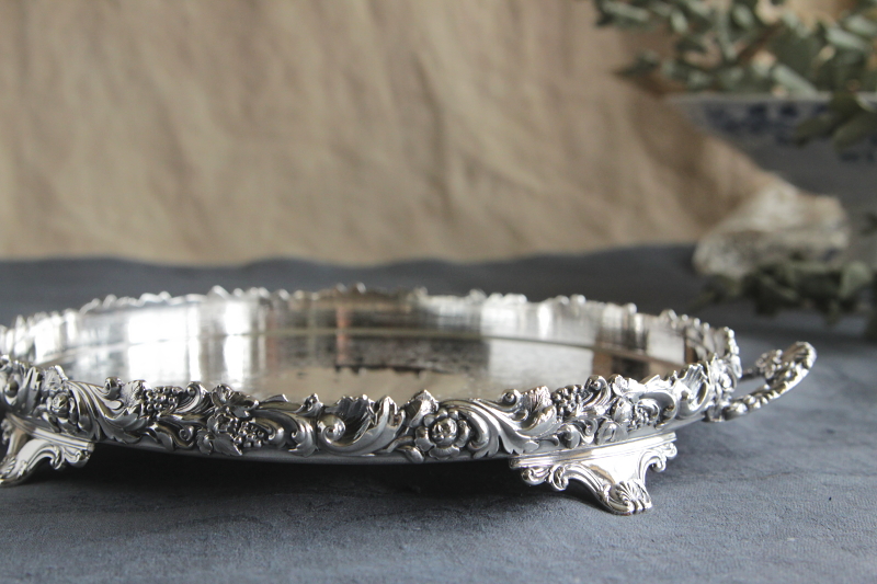 アンティークマッピンアンドウェッブ mappin and webb シルバーハンドルトレイ　イギリス