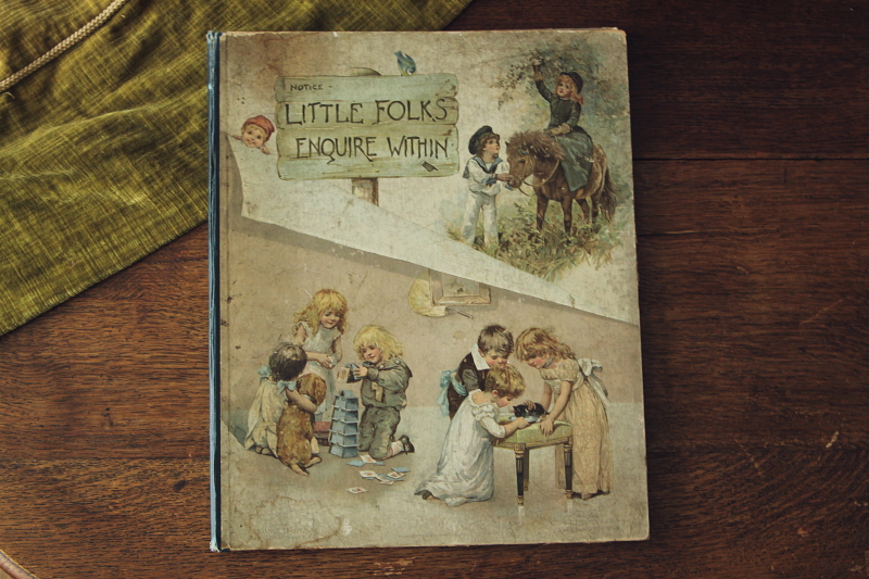 アンティークブックス　古書　児童書　絵本　little folks enquire within Ernest Nister　イギリス