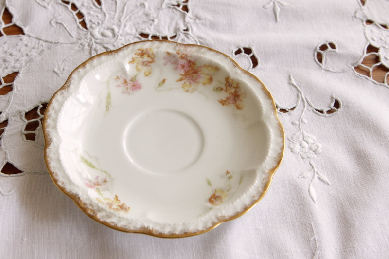 アンティークリモージュティーカップ　花　アビランド haviland limoges フランス