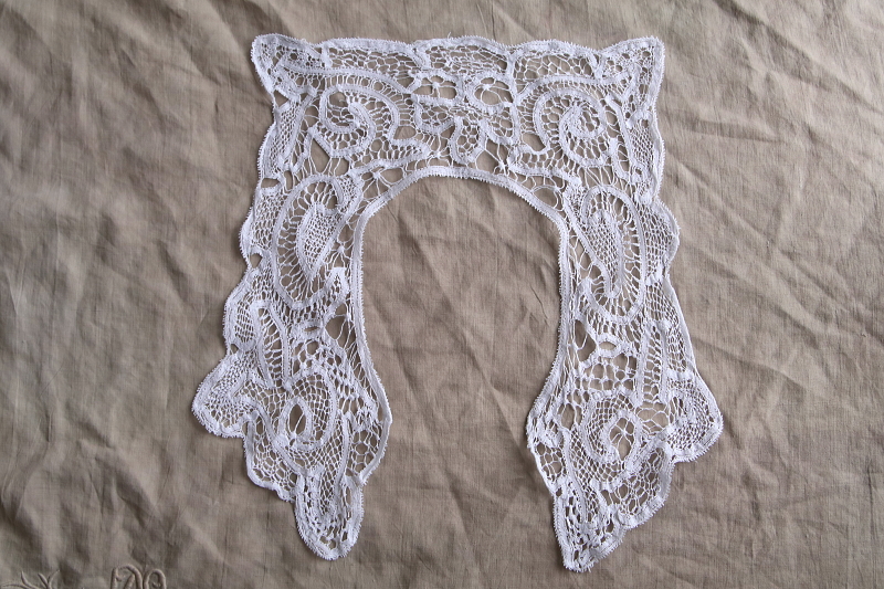 ハンドメイドボビンレースカラー　イギリス　アンティークストリュフ