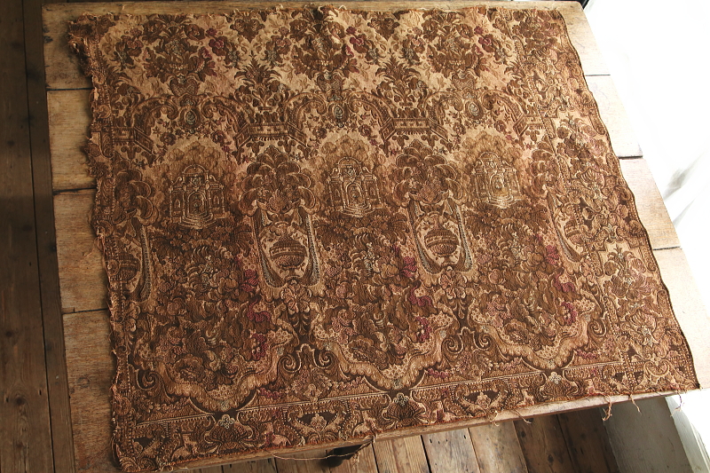 花のヴィンテージゴブラン　フランス アンティークストリュフ