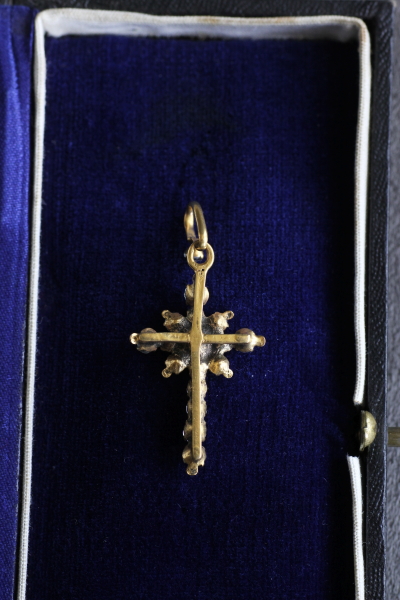 アンティーククロスペンダント　十字架　ペースト　ヨーロッパ