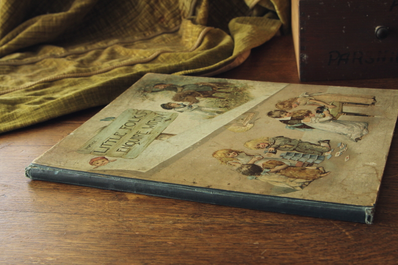 アンティークブックス 古書 児童書 絵本 little folks enquire within Ernest Nister イギリス