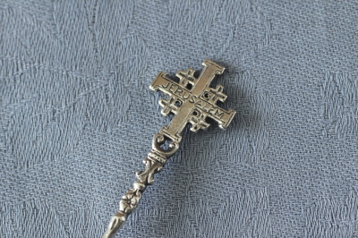 アンティークシルバースーベニールスプーン　マリア永眠教会　エルサレム　十字