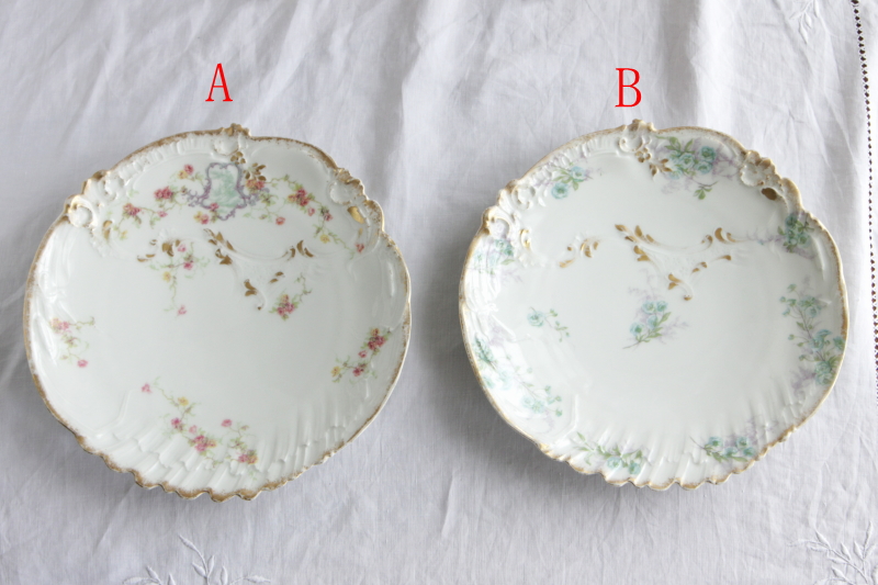 アンティークリモージュプレート　C.AHRENFELDT limoges フランス　小薔薇