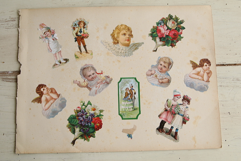ヴィクトリアン　天使のデコパージュシート　ヨーロッパ アンティークストリュフ