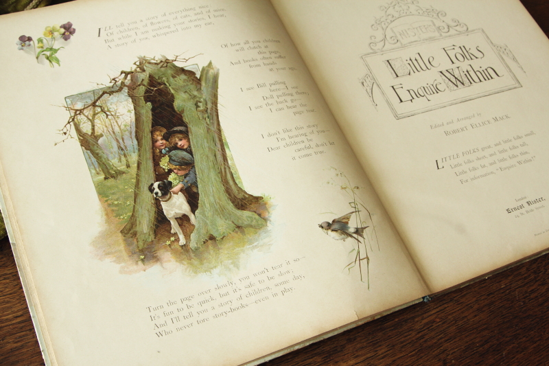 アンティークブックス 古書 児童書 絵本 little folks enquire within Ernest Nister イギリス