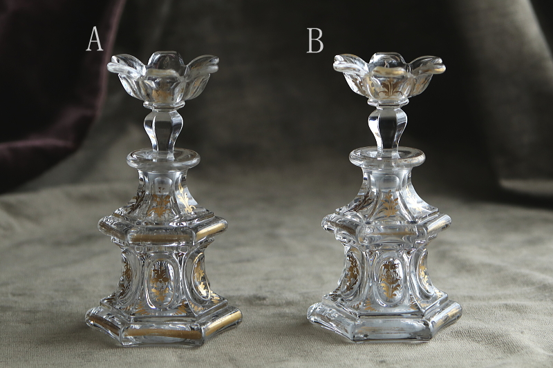 ヴィクトリアン　花のパフュームボトル　イギリス アンティークストリュフ