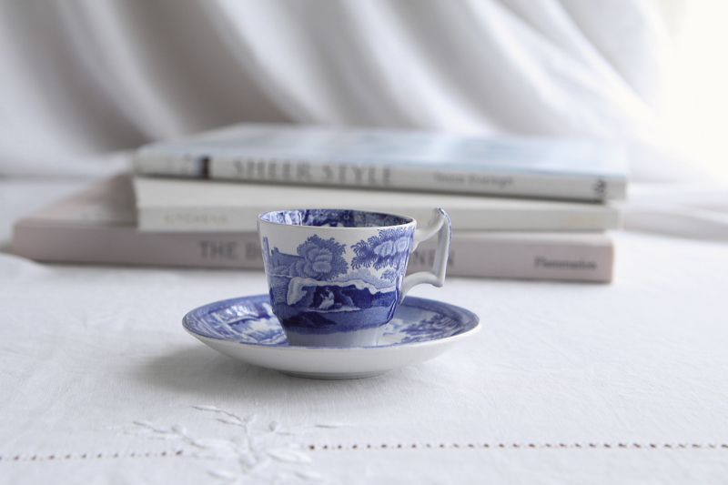 ブルーイタリアンのデミタスカップアンドソーサー　copeland spode イギリス