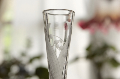 アンティークガラス花器　ポージーベース　スズラン　フランス