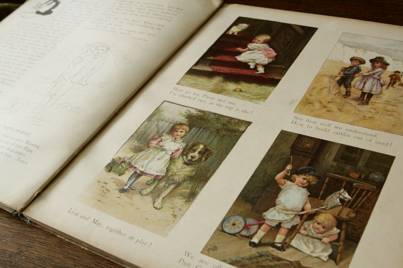 アンティークブックス　古書　児童書　絵本　little folks enquire within Ernest Nister　イギリス