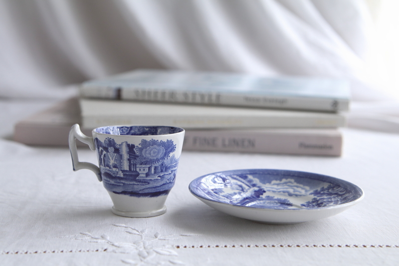 ブルーイタリアンのデミタスカップアンドソーサー　copeland spode イギリス