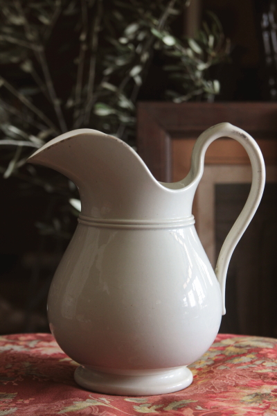 アンティーク陶器ジャグ 白 jule viellard bordeaux フランス 20200317 