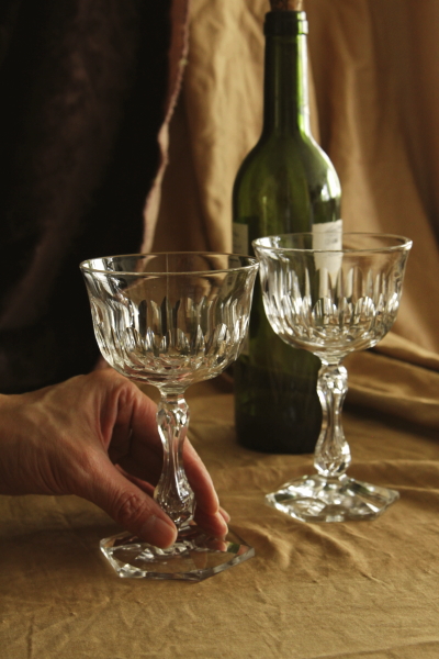 アンティークヴァルサンランベールクリスタルワイングラス val saint lambert　ベルギー