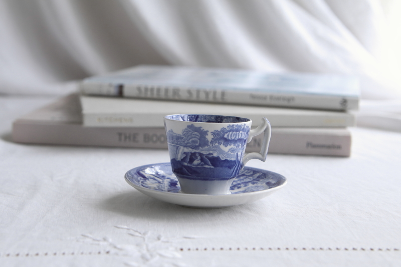 ブルーイタリアンのデミタスカップアンドソーサー　copeland spode イギリス