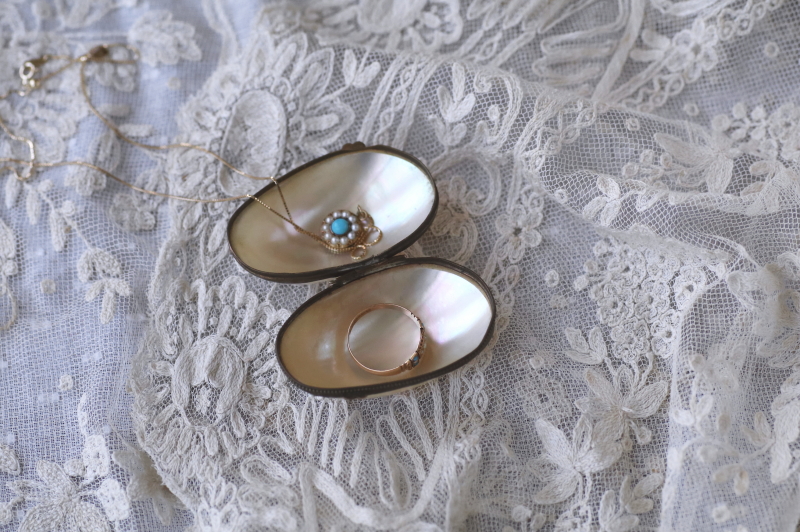 マザーオブパールのロザリオケース　フランス アンティークストリュフ